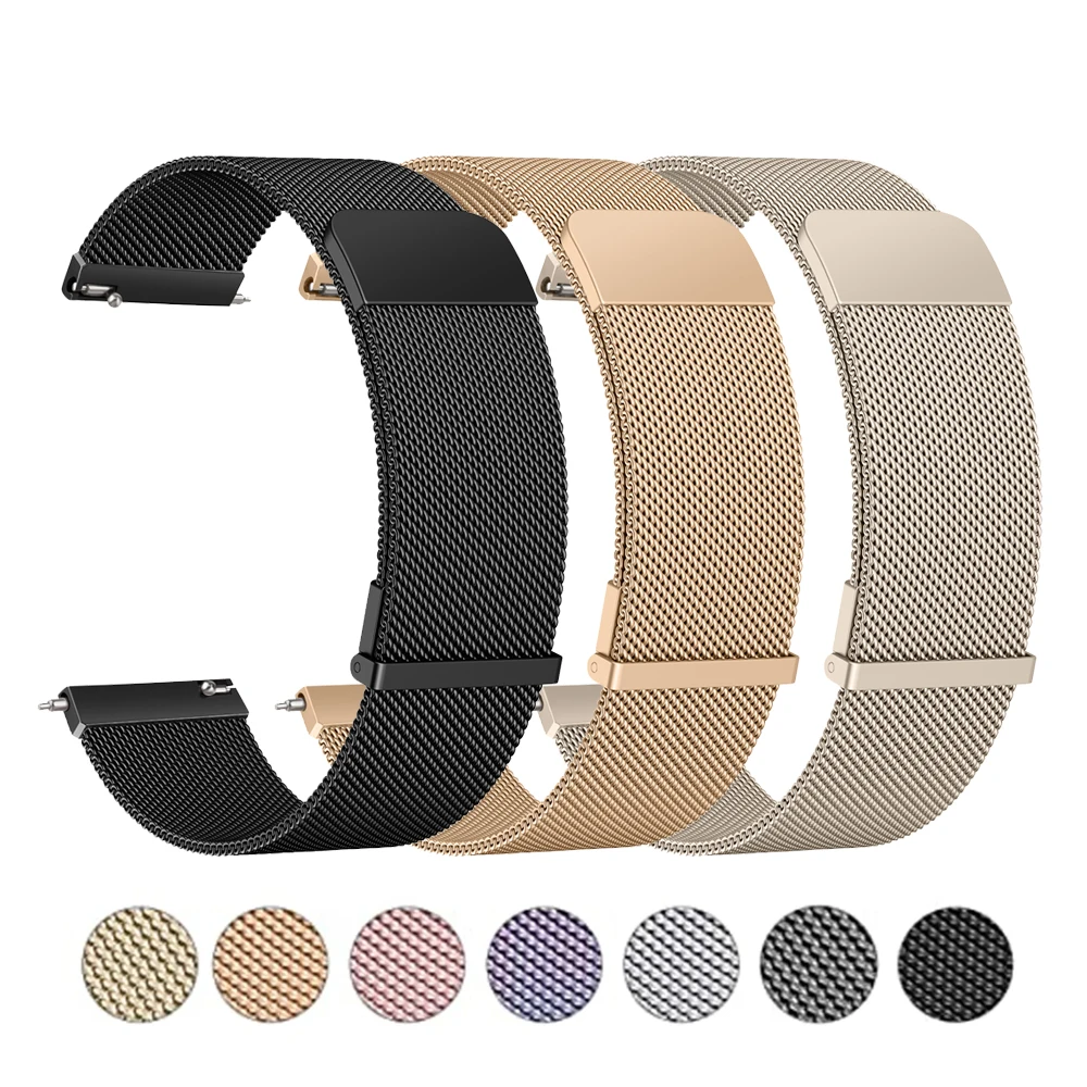 Фото Металлический магнитный ремешок 20 мм для Amazfit Active 2/GTS 4 2 Mini/GTS 3 4 2e, ремешок для Amazfit Bip 3 Pro/Bip U Pro/Bip S lite, браслет №1
