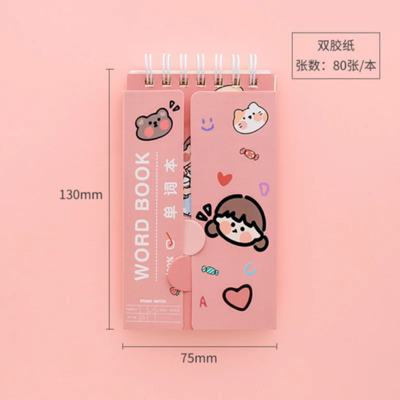 ute cartoon spiralny notatnik Kawaii Planner organizator czasu przybory szkolne angielska książka ze słowami