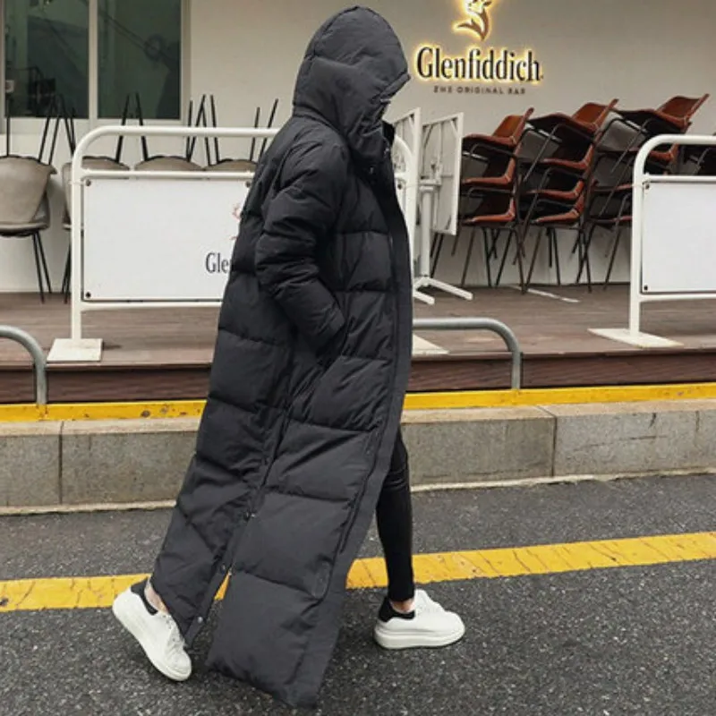 Hooded Big Plus Female Lady Windbreaker Overcoat Outwear High Quilted Size Parka Coat Extra Maxi Long Winter Jacket Warm Women