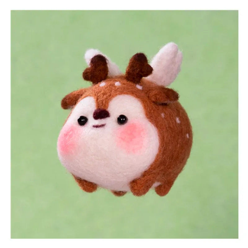 

Pendant flying deer wool needlepoint kit wool felt needle felting decoration craft needlecraft DIY handmade