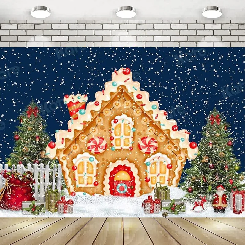 

Рождественская фотография Фон фотографии имбирный домик тканевый фон баннер постер Декор вечерние НКА Baby Shower с новым годом