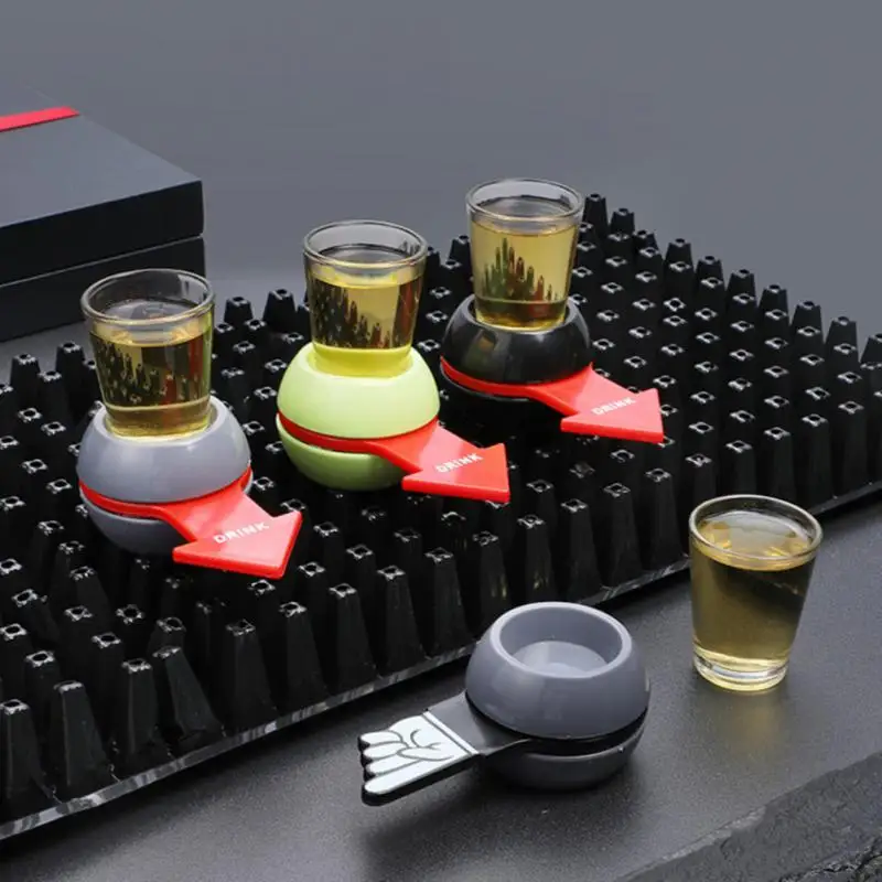 

Pointer Shot Spinner Party Game Spin Drinking Game Glass Cup Kit Rotatable Arrow Beer Wine Table Game Turntable Tumblers Kit New
