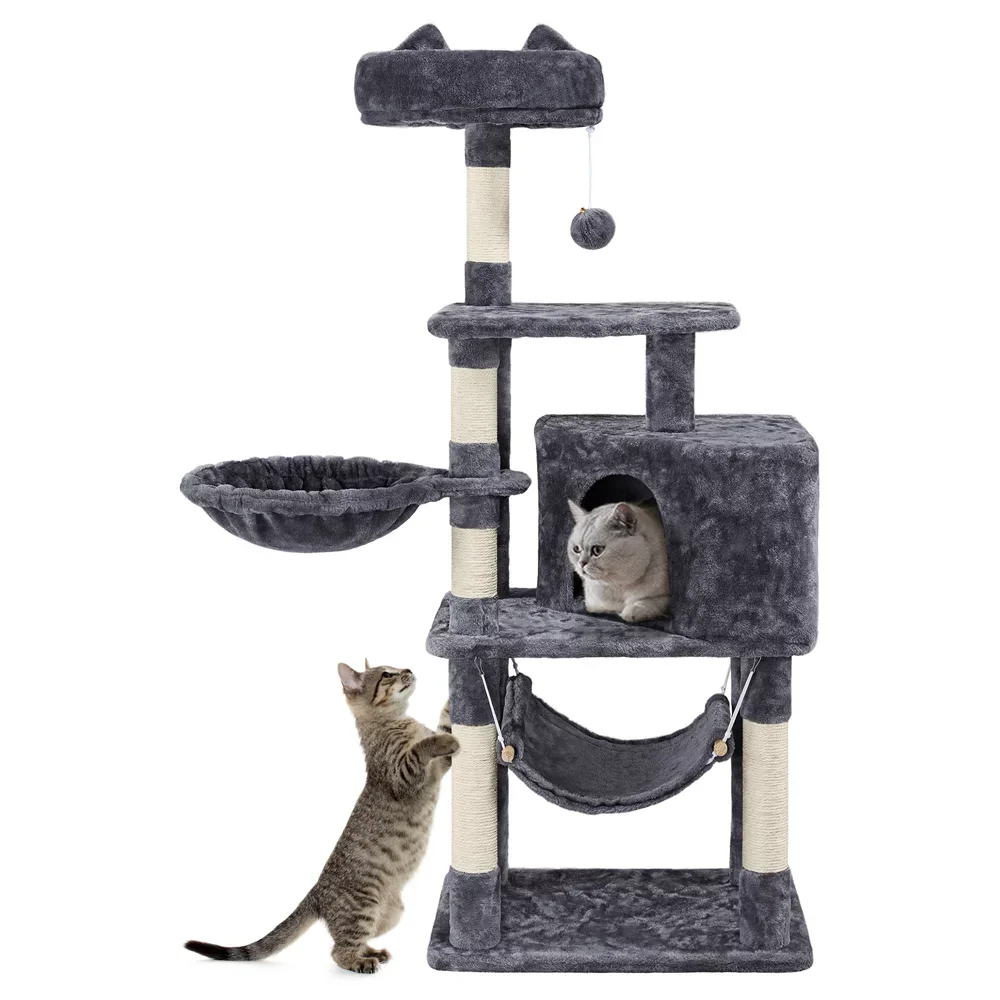 

54.5" Cat Tree Tower with Scratching Posts, Cat Supplies, Cat Climbing Racks, Cat Toys, So That Cats Can Play Happily At Home