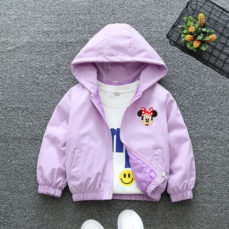 Autumn New Children's Clothing Cartoon Mickey Minnie Jacket Boys Girls Baby Outing Clothes Jacket Children Hooded jacket 1-12Y