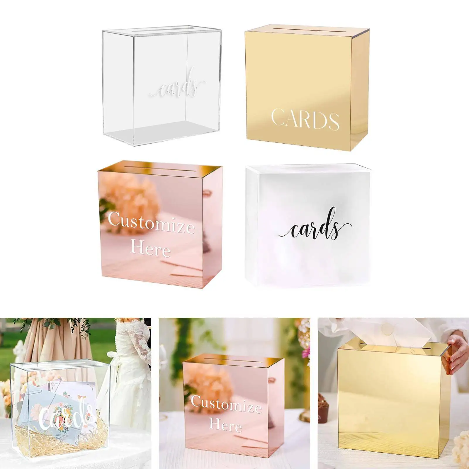 Es Wedding Blessing Card Gift Box Large Acrylic Card Box For Wedding Gift Money Box Diy Wedding Money Box