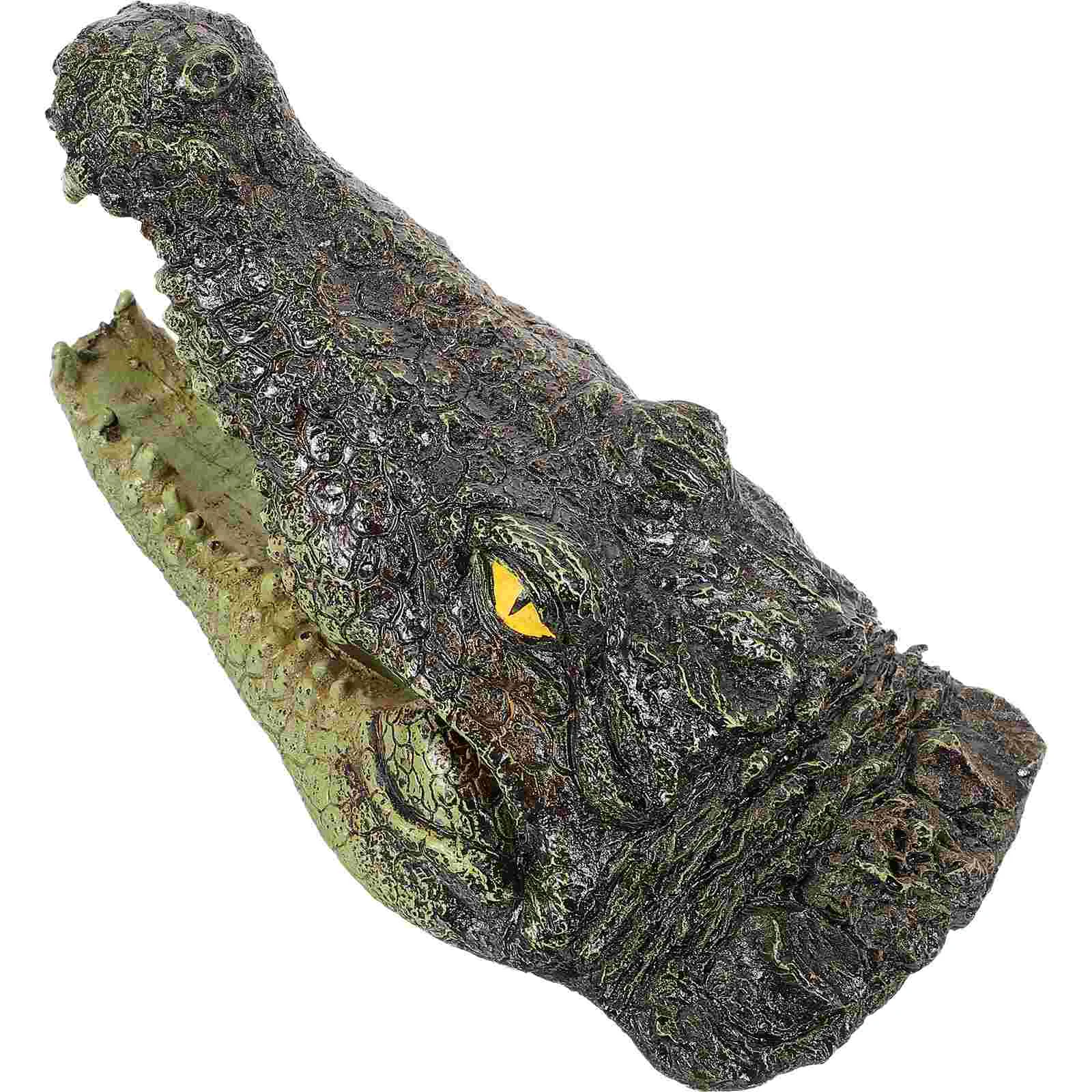 

Crocodile Head Garden Pond Floating Animal Ornament Vivid Aquarium Tabletop Figurine Hippo Decor Resin Desktop Out Door
