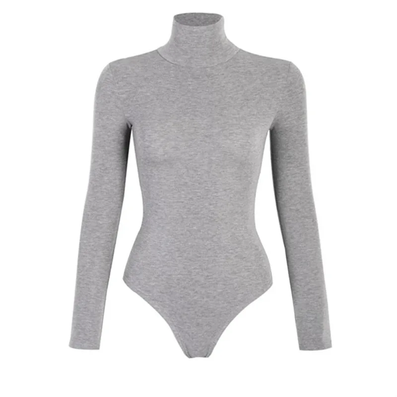 # 2130 вязаные боди женские с длинным рукавом однотонные сексуальные водолазки