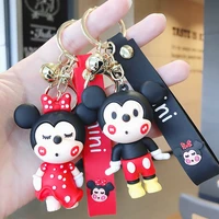 creative disney cute cartoon doll keychain car pendant mickey minnie cartoon couple personality bag key chain ornament