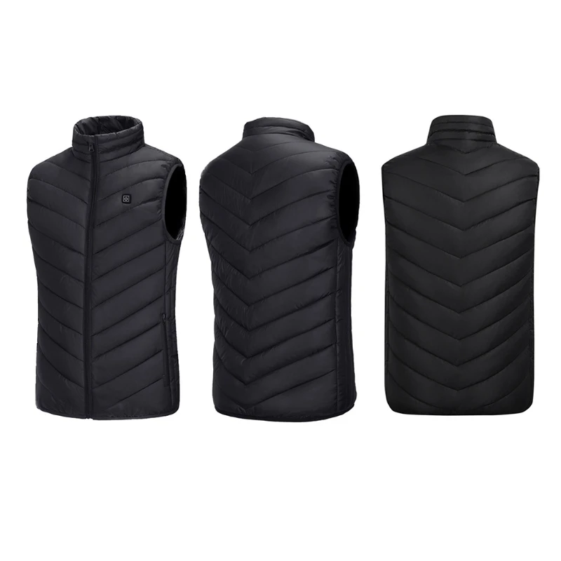 6 зон мужской зимний жилет с электрическим подогревом воротник-стойка USB-подогрев