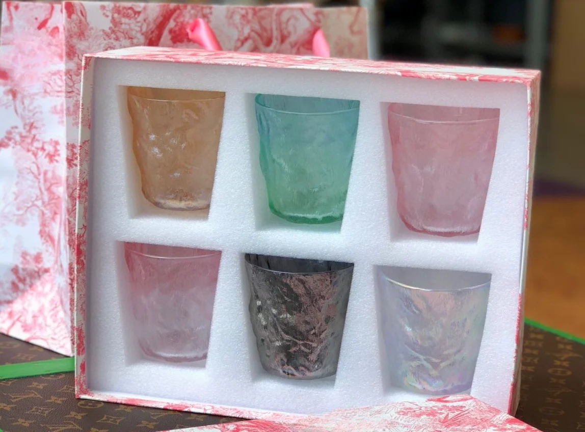 

D красочная роскошная классическая ротанговая клетчатая Хрустальная чашка разноцветная Геометрическая ромбовидная чашка онлайн-знаменитости цвет.