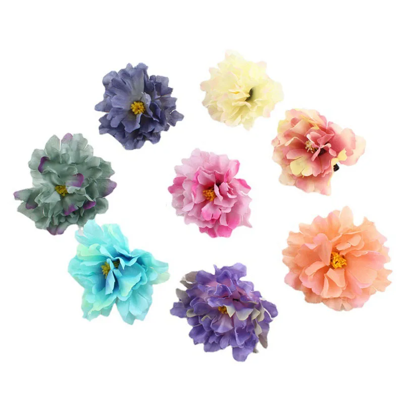 

10Pcs 8CM Multicolor Peony Rose Silk Artificial Flower For Valentine's Day Crown Wedding Party Home Decor DIY Garland Headdress