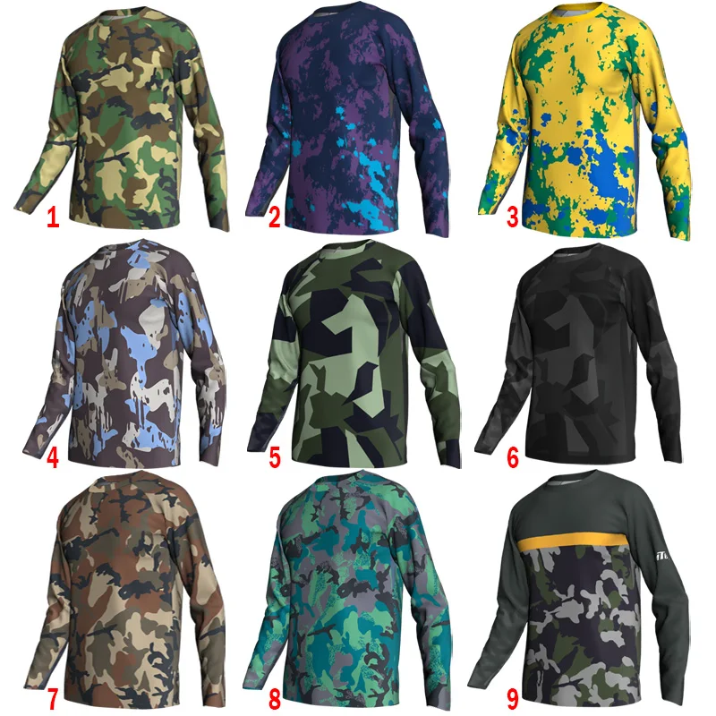 

2022 Men Cycling Quick Dry Motocross Jersey Downhil Mountain Bike DH Sport Clothing Ropa MTB Fashion Anti-sweat Camo T-Shirt