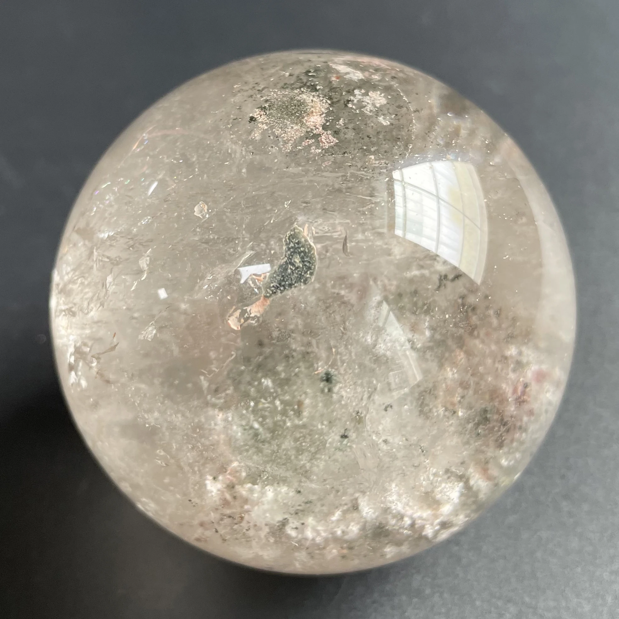 351 г натуральный хрустальный шар зеленое фантомное украшение полированная