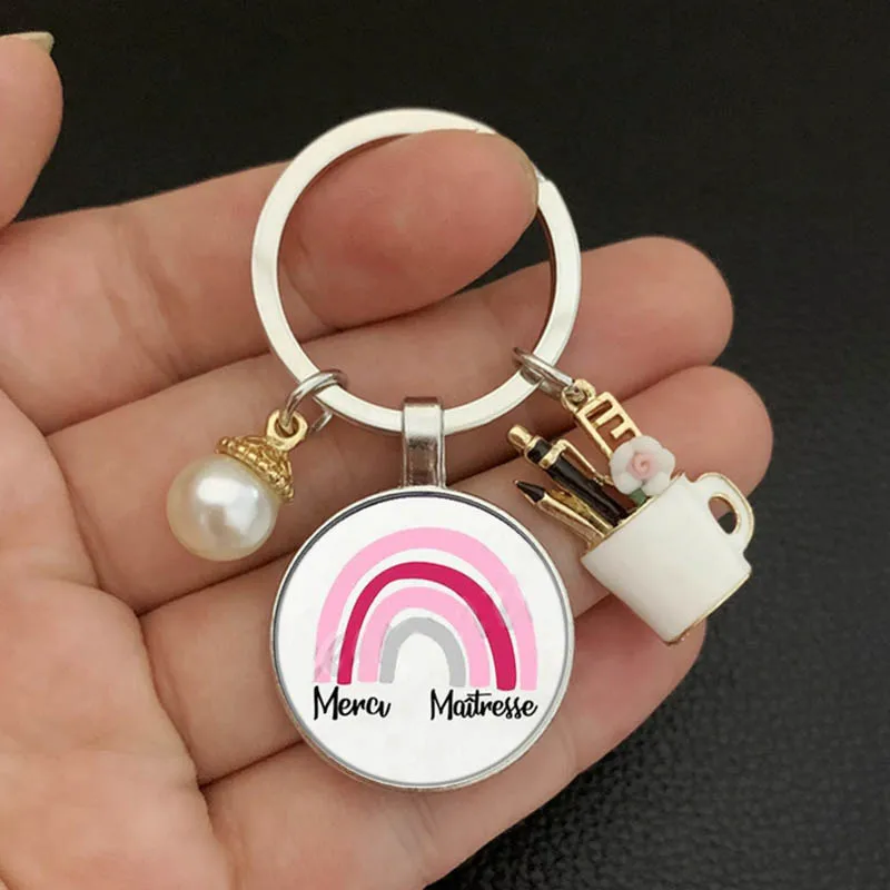 Модные ювелирные украшения стеклянный брелок с надписью Thank You учитель