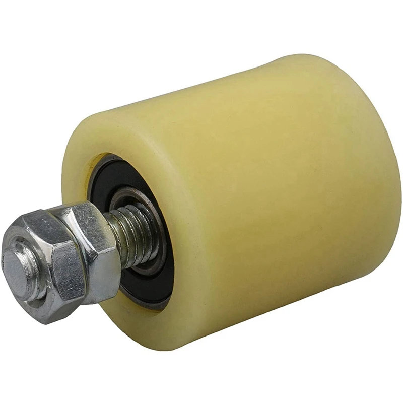 

4PCS 48X50mm Yellow Silver Nylon Steel Flat Roller Bearing Guiding Wheel 6201 M12 Screw For Electric Door Sliding Gate