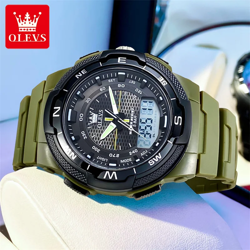 

OLEVS Japan Digital Movement Countdown Sport Watches Mens Multifunction 5Bar Waterproof Chrono Wristwatch Clock reloj hombre