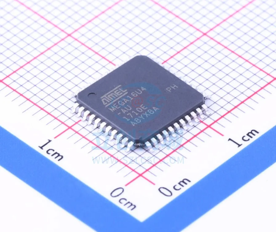 Enlarge SMD ATMEGA16U4-AU Chip 8-bit Microcontroller AVR 16K Flash Memory TQFP-44