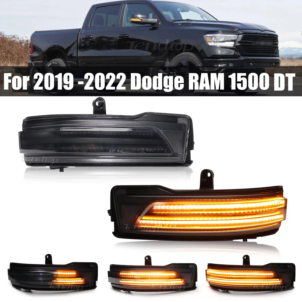 

LED Sequential Side Mirror Marker Light For 2019 2020 2021 2022 Dodge RAM 1500 DT Dynamic Turn Signal Lamp Indicator Reflector