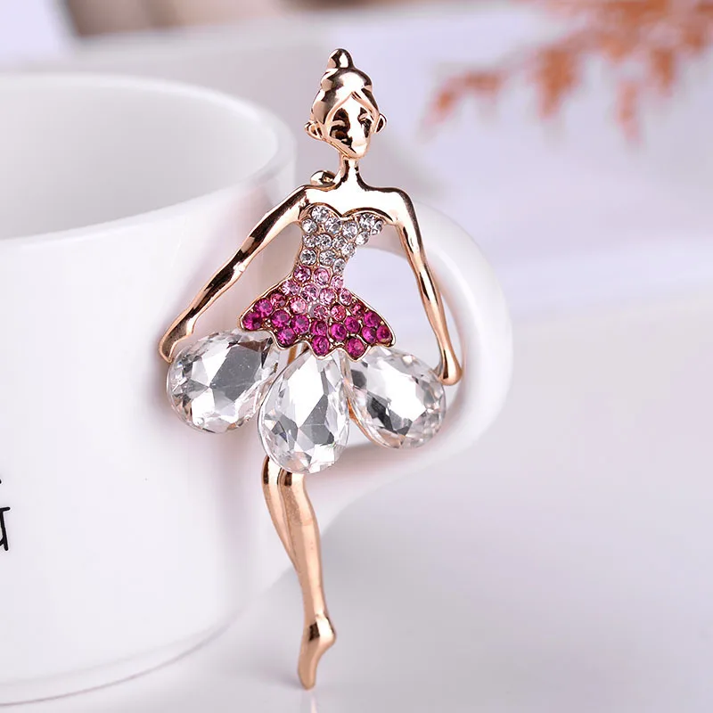 

Модные хрустальные броши для балета танцующей девушки корсаж Красочные булавки для платья рюкзак шляпы одежды Свадебные украшения подарки аксессуары