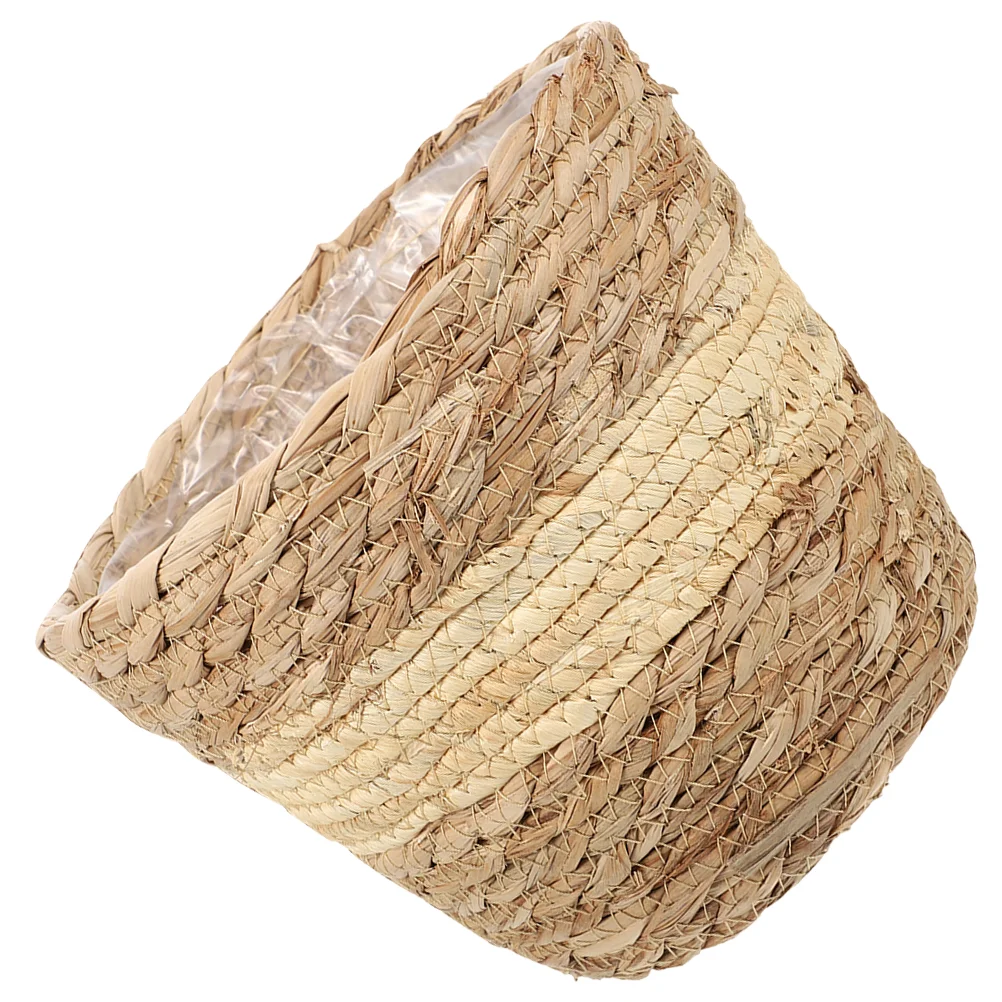 

Flower Basket Rustic Baskets Planter Arrangement Supply Hand-woven Design Weaving Planters Indoor Plants Large Pot Round