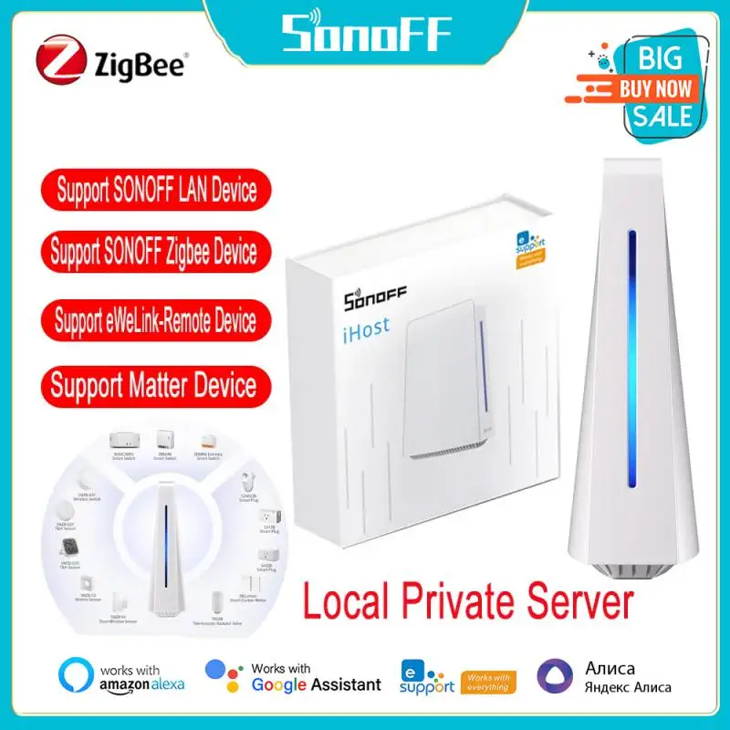 

Шлюз SONOFF 2/4G Zigbee 3,0 AlBridge 5 В-2 а для умного дома, хаб для умного дома RJ45 ihost, умный выключатель для умного дома