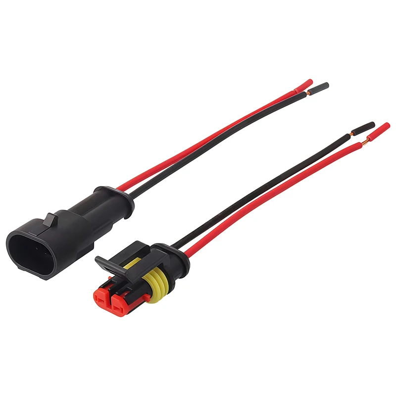Фото 2-контактный водонепроницаемый автомобильный разъем AMP 18AWG (папа-мама) с проводом, быстроразъемный, для грузовиков DJ7021-1.5-11/21 OEM 282080-1/282104-1 №5