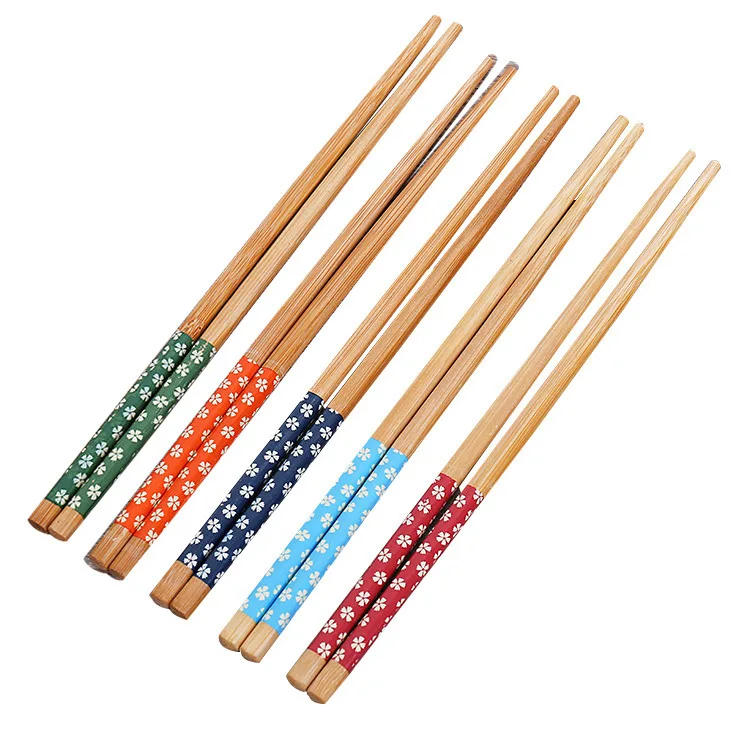 

1 Pairs Natural Bamboo Chopsticks Japanese Style Reusable Chop Sticks,Dishwasher Safe Chopstick Set 24cm Japanese Tableware