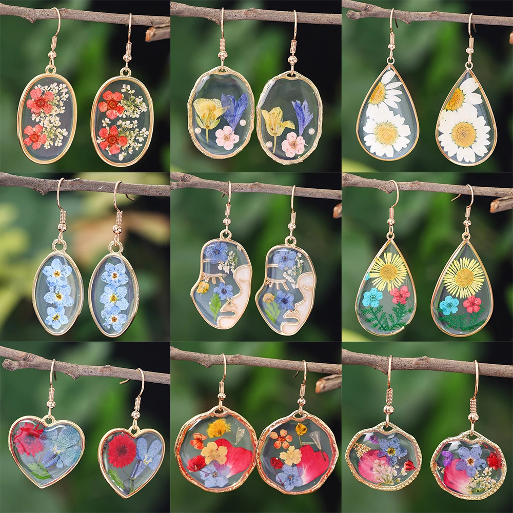 Женские прозрачные серьги-подвески с геометрическим рисунком