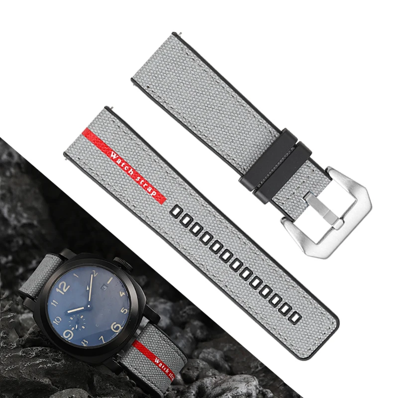 Фото Для Panerai SUBMERSIBLE ремешок Luna Rossa PAM1466 PAM1391 PAM1565 браслет резиновый ремешок 22 мм 26 мм мужской 24 мм ремешок для часов водонепроницаемый №1