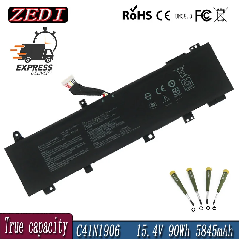 ZEDI C41N1906 C41N1906-1 Аккумулятор для ноутбука ASUS GX550LWS GX550LXS FA506QR FA506QM FA706IH FA706QR FX506HC FX506HM FX706H