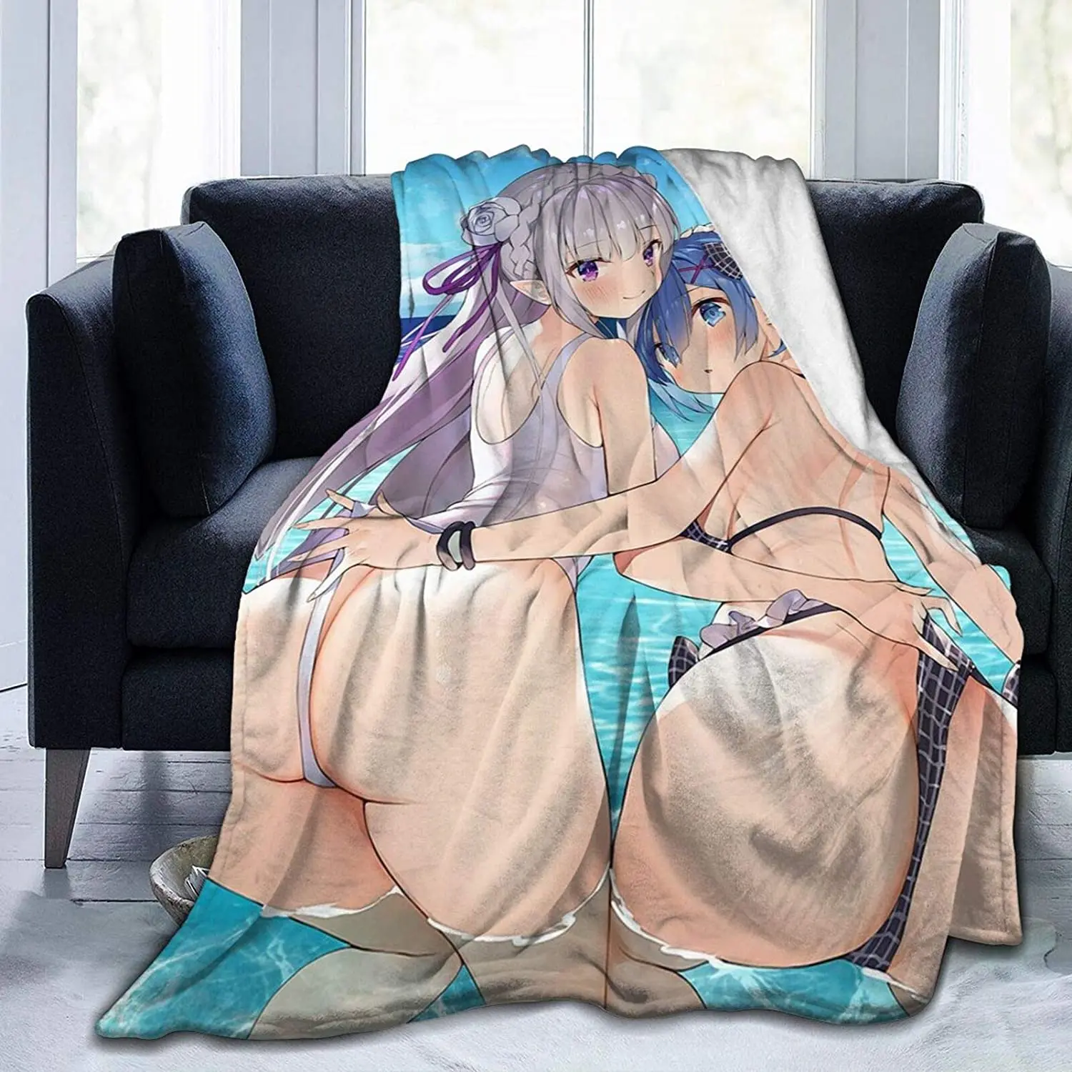 

Re:Zero:Starting Life in Another World Anime Throw Blanket Ultra Soft Micro Fleece Blanket,Light Weight Warm Bed Blanket