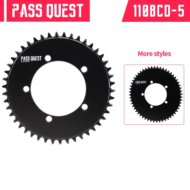 

PASS QUEST 110BCD Five Claws Narrow Wide Chainring Road Bike Fold Bike Round/OVAL Monoplate Chain Wheel 42-58T