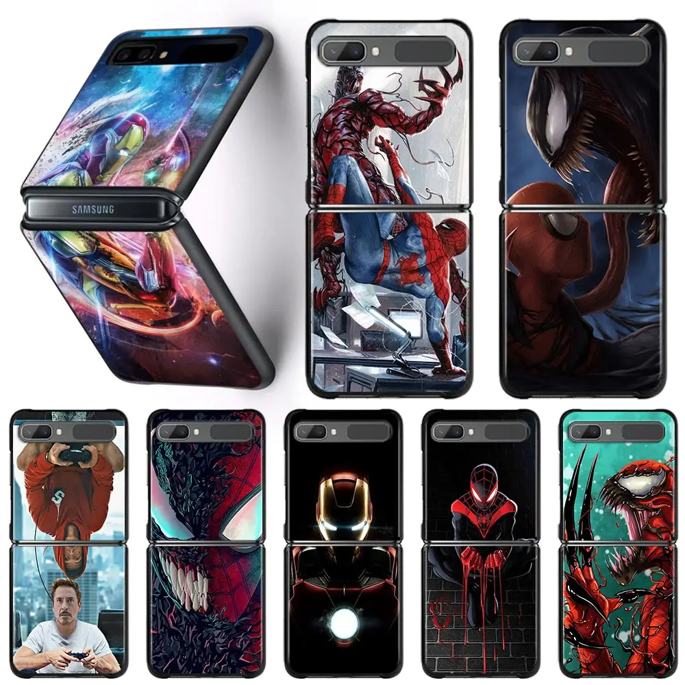 

Marvel Spider-Man Venom Iron Man Deadpool Case For Samsung Galaxy Z Flip 3 Z Flip 3 5G Phone Cover ZF3 zflip 3 Hard pc Funda