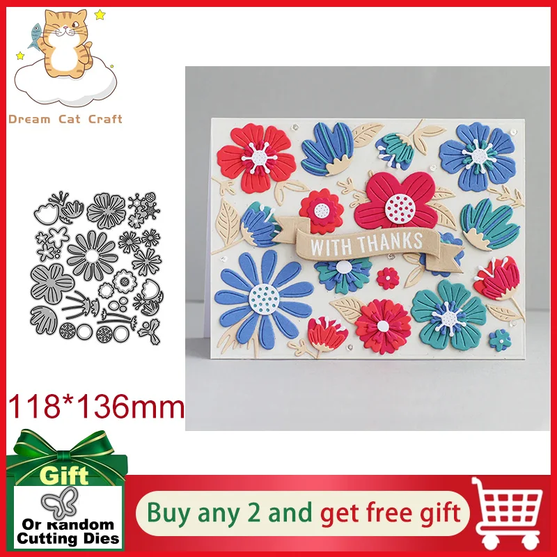 Металлические штампы с базовыми цветами и для скрапбукинга