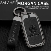 zinc alloy leather grain car remote car folding key case cover for mg zs for roewe rx5 2017 auto key shell accessories keychain