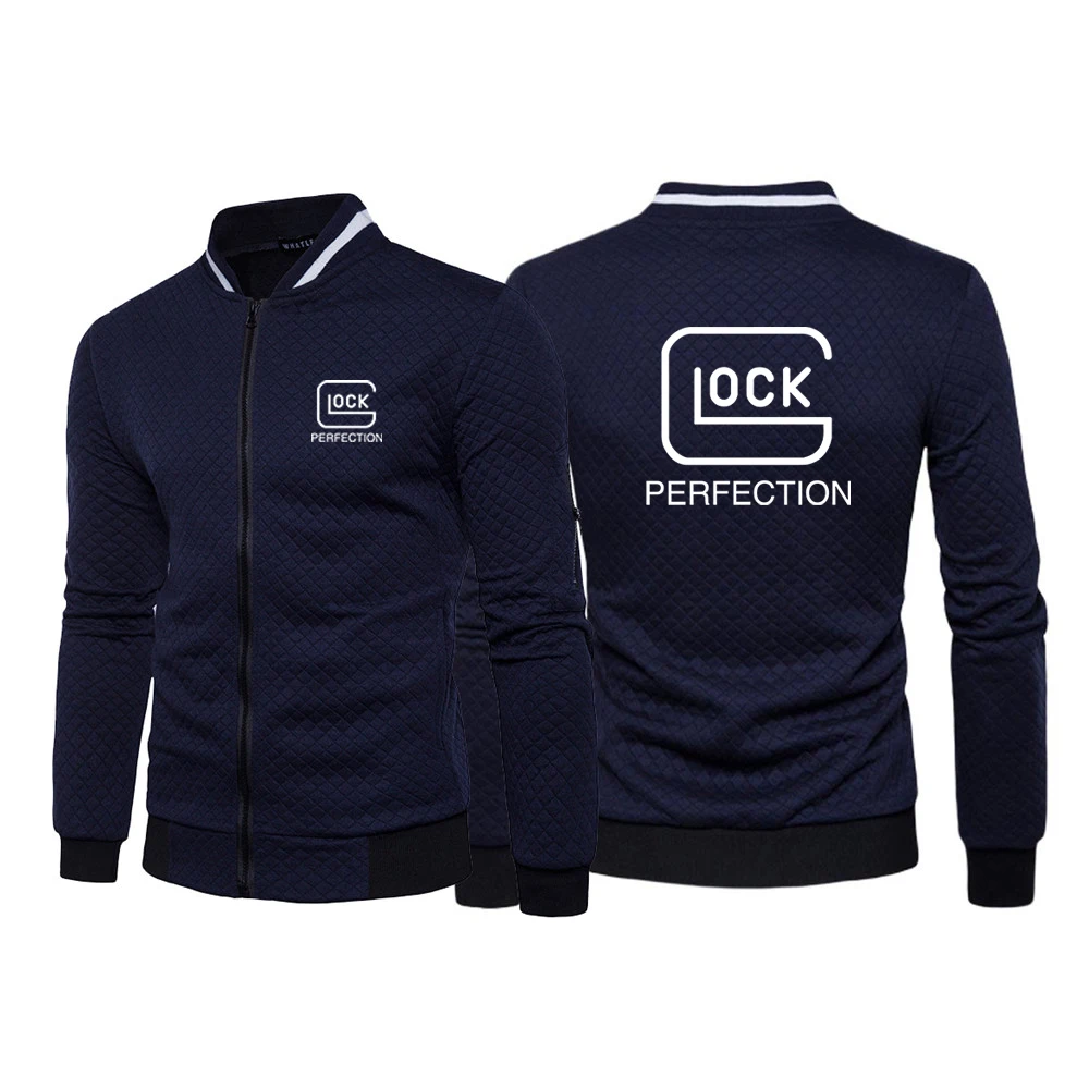 

2022 Glock Perfection Shooting Men Baseball Jacket Autumn Long Sleeve Zipper Stand Collar Sweatshirt Hoodless Harajuku Outwear