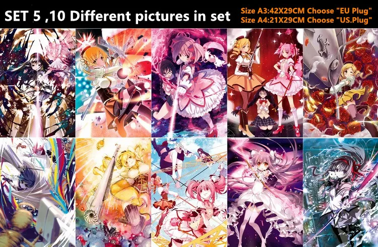 10 шт./партия аниме Puella Magi Madoka Magica Akemi постер наклейка открытка игрушка для фанатов