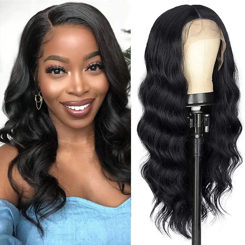 

Long Wavy 13x4 Lace Front Wigs For Black Women Body Wave Synthetic Wig Glueless Heat Resistant Fiber Hair Honey Blonde Lace Wigs