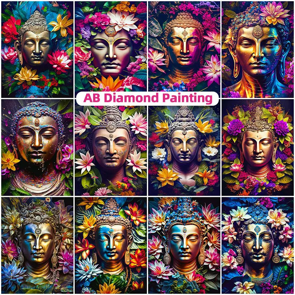 

5D Diamond Painting Buddha Zen AB Drill Full Square Round Mosaic Kit New 2023 Embroidery Religion Lotus Handmade Hobby