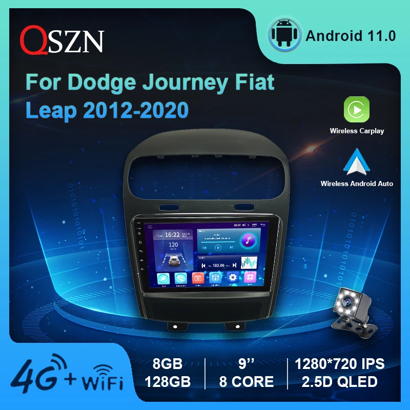 

QSZN DSP Car Radio Multimedia Player For Dodge Journey Fiat Leap 2012-2020 8+128G 4G Android 11 GPS 7862 Carpaly Auto Stereo