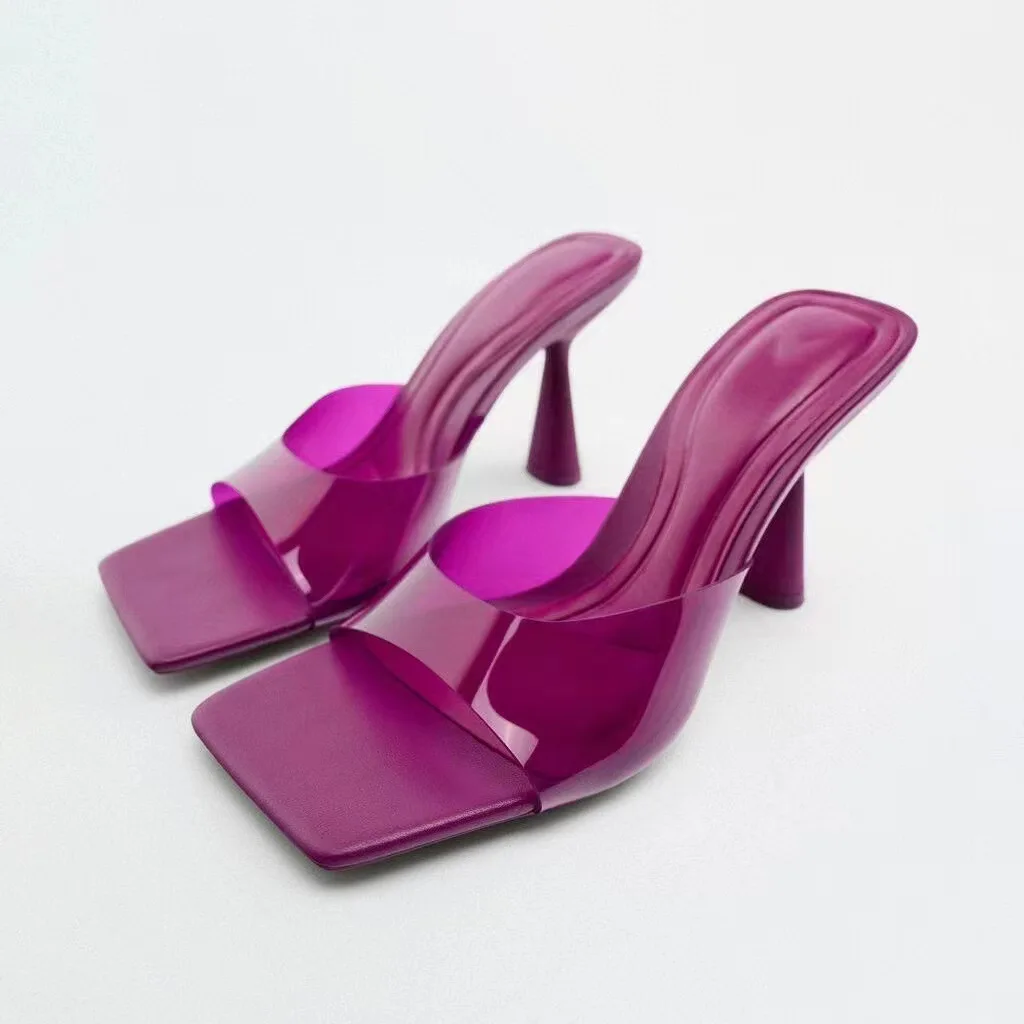 

Шлепанцы на каблуке для женщин, летние черные прозрачные Босоножки на каблуке, роскошные женские босоножки, удобные каблуки