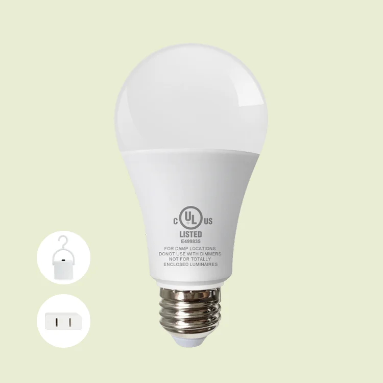 Jackonlux 9 Watt Emergency Bulb 2 packing Rechargeable Light E26 B22 E27 Battery Operated LED Light Bulb For Home