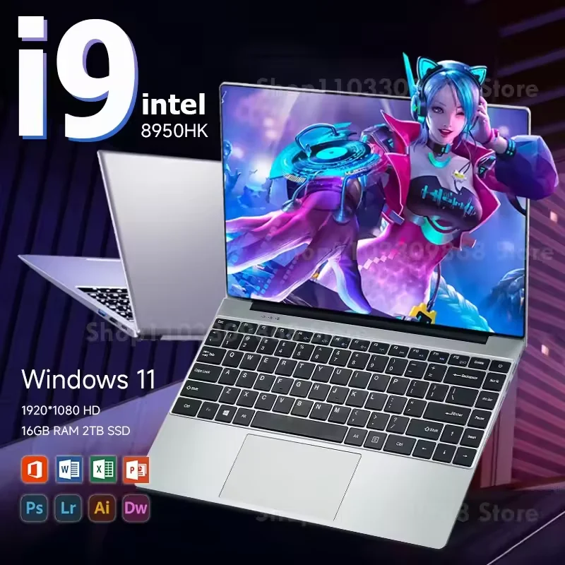 Фото Новое поступление Windows 11 i9 Ноутбук Intel Core i9 8950HK Игровые ноутбуки 16 ГБ DDR4 1 ТБ SSD Ноутбук ПК Геймер Компьютер Ноутбук ПК №1