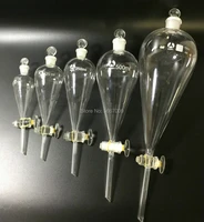 1piece lab 1000ml glass pear shaped separating conical funnel with glass ground in piston laboratory glassware