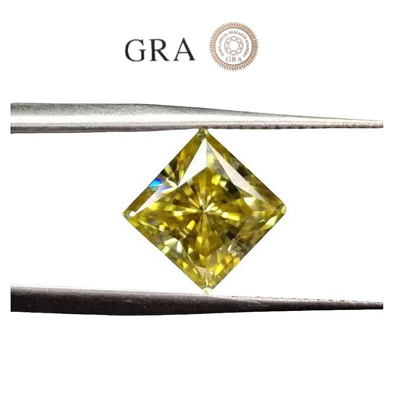 Лимонный свежий цвет синтетическая искусственная вырезанная принцесса vvs1