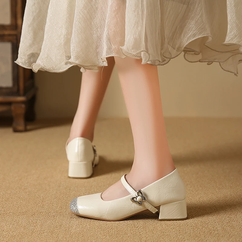 Женские туфли-лодочки телесного цвета с закрытым носком модная офисная Рабочая