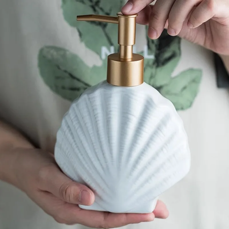 WHYOU Sea Star Conch Scallop Emulsion Латексные бутылки для жидкости мытья рук набор аксессуаров