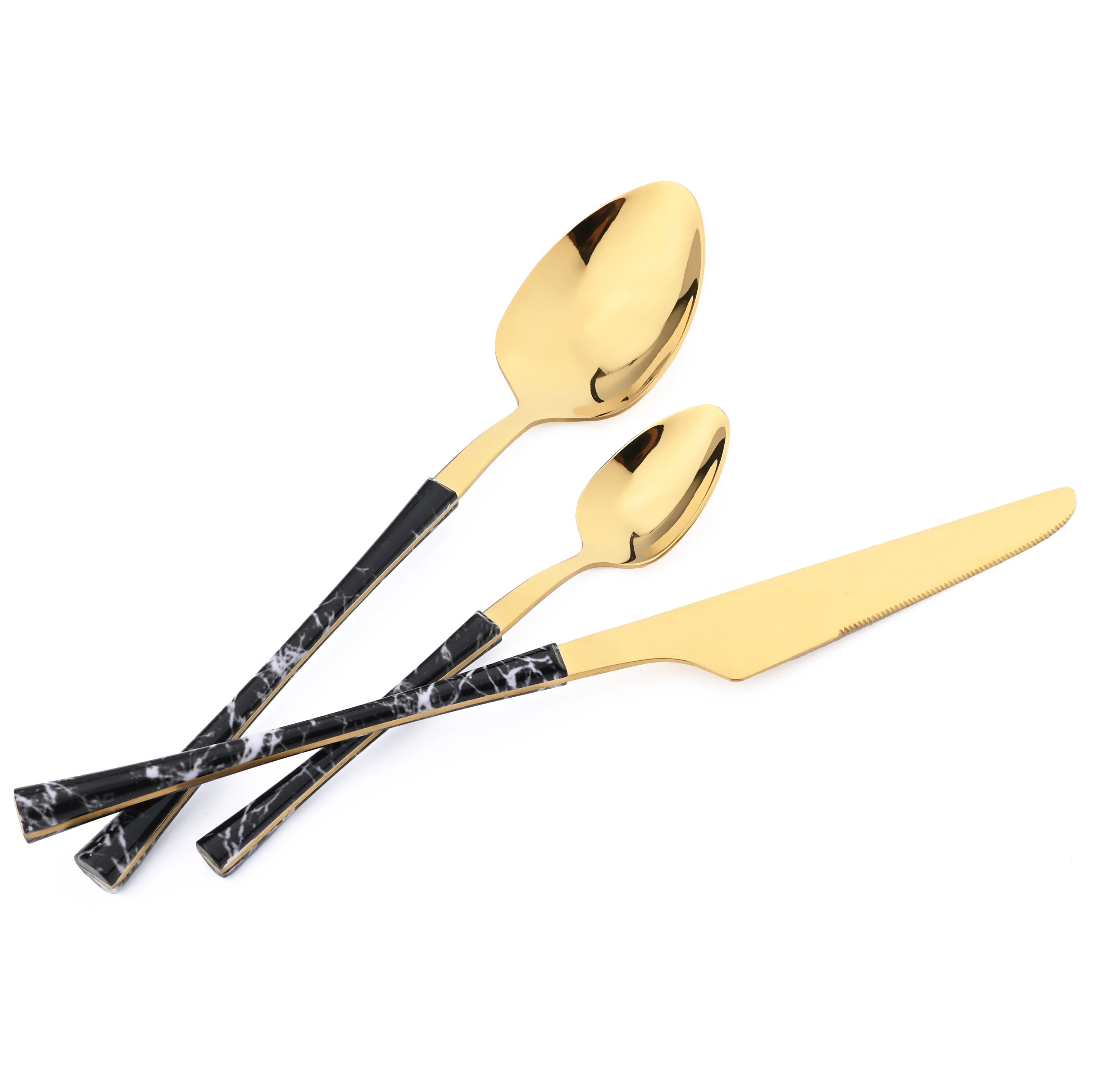 Набор столовых приборов из нержавеющей стали коричневого золота 30 шт.