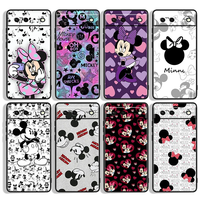 

Mickey mouse print Shockproof Cover for Google Pixel 5 4 4A XL 5G Black Phone Case Shell Soft Fundas Coque Capa