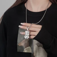 new full diamond calf titanium steel necklace disco dancing soil kuchao accessories pendant sweater chain retro ornament pendant